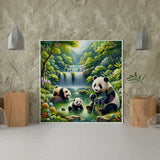 Paint by numbers Søde Pandaer ved Søen