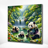 Paint by numbers Søde Pandaer ved Søen