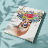 Pintar por números Ciervo con cornamenta de flores