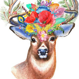 Malowanie po numerach Jeleń z kwiatowym porożem