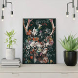 Malowanie po numerach Jeleń z kwiatami