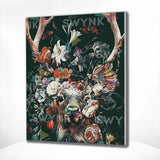 Malowanie po numerach Jeleń z kwiatami