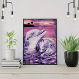 Painting by numbers Dolphins in Love