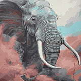 Malowanie po numerach Słoń z różową chmurką