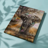 Paint by numbers Elefant med solnedgang