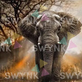 Paint by numbers Elefant med solnedgang