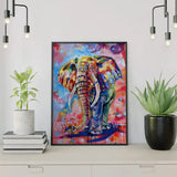 Pintar por números Elefante con colores alegres