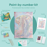 Pintar por números Elefante con colores alegres
