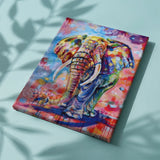 Pintar por números Elefante con colores alegres