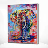 Pintar por números Elefante con colores alegres