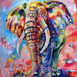 Pintar por números Elefante con colores alegres