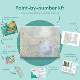 Malowanie po numerach Czarujące łabędzie w pięknym krajobrazie