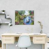 Malowanie po numerach Czarujące łabędzie w pięknym krajobrazie