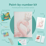 Peinture par numéros Flamant avec couronne