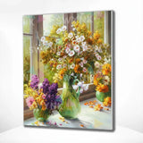 Painting by numbers Flowers at the Window