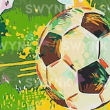 Painting by numbers Football Green Yellow