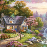 Painting by numbers House with Bench