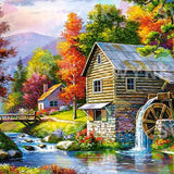 Painting by numbers House with Water Mill