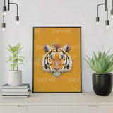 Painting by numbers Lion Polygon Orange