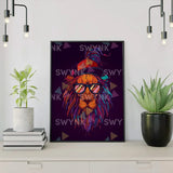 Painting by numbers Lion with Sunglasses