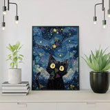 Painting by numbers Mysterious Cat in the Night