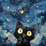 Painting by numbers Mysterious Cat in the Night