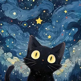 Painting by numbers Mysterious Cat in the Night