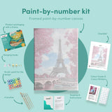 Painting by numbers Paris with Pink Trees