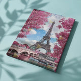 Painting by numbers Paris with Pink Trees