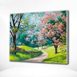Painting by numbers Park with Pink Flowers