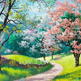 Painting by numbers Park with Pink Flowers