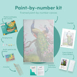 Painting by numbers Peacocks with Pink Flowers