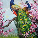 Painting by numbers Peacocks with Pink Flowers