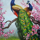 Painting by numbers Peacocks with Pink Flowers