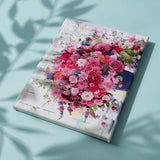 Painting by numbers Pink Flowers with Coffee Cups