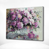 Painting by numbers Pink Flowers on a Table