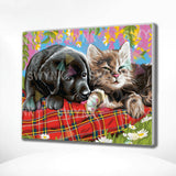 Painting by numbers Puppy and Kitten