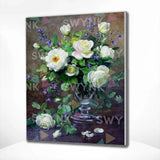 Painting by numbers Purple and White Flowers