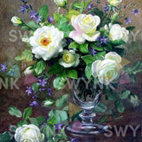 Painting by numbers Purple and White Flowers
