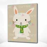Painting by numbers Rabbit with Green Scarf