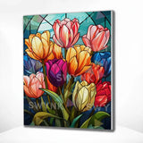 Paint by numbers Strålende Tulipaner i Fuld Blomst