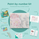 Paint by numbers Punaiset ja vaaleanpunaiset kukkia