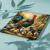 Paint by numbers Hane, høns og kyllinger på gården