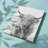 Paint by numbers Skotsk Highlander i sort og hvid