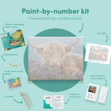 Malowanie po numerach Szkocki góral z kwiatami