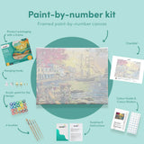 Painting by numbers Ship near city in the sea