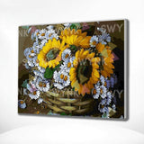 Schilderen op nummer Zonnebloemen en kamille