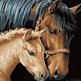 Schilderen op nummer Het paard en veulen