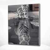 Painting by numbers Tigers Mirror Image