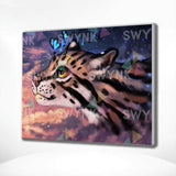 Painting by numbers Tiger with Blue Butterfly